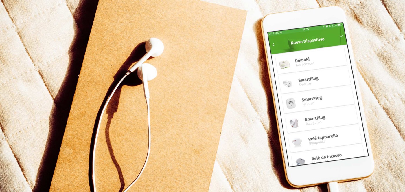 L’app di Domoki sullo smartphone, sulla schermata per aggiungere un nuovo dispositivo